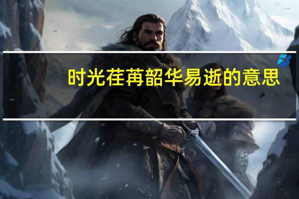 时光荏苒韶华易逝的意思