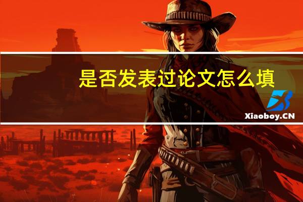 是否发表过论文怎么填
