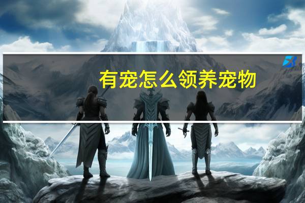 有宠怎么领养宠物