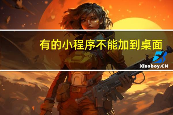 有的小程序不能加到桌面