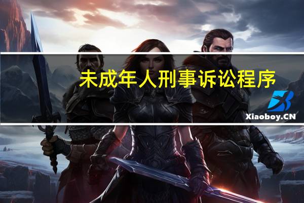 未成年人刑事诉讼程序