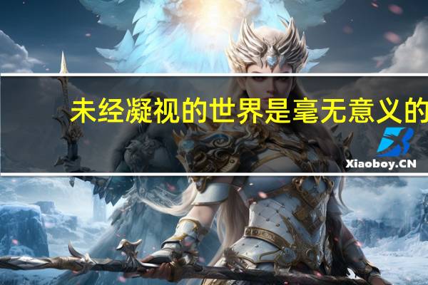 未经凝视的世界是毫无意义的