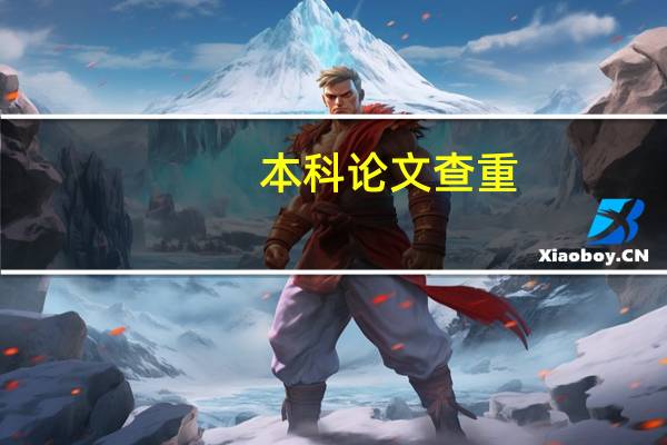 本科论文查重