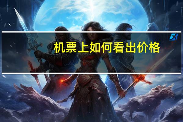 机票上如何看出价格