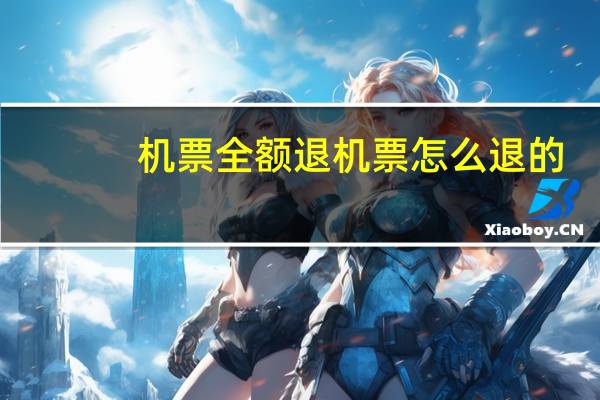 机票全额退机票怎么退的
