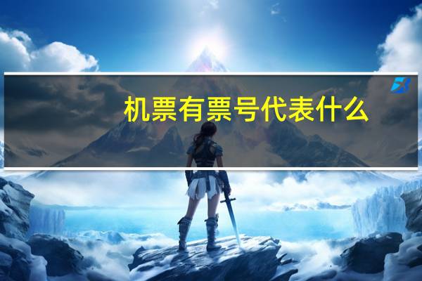 机票有票号代表什么