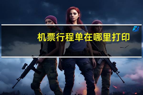 机票行程单在哪里打印