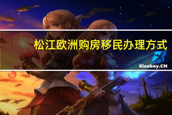 松江欧洲购房移民办理方式