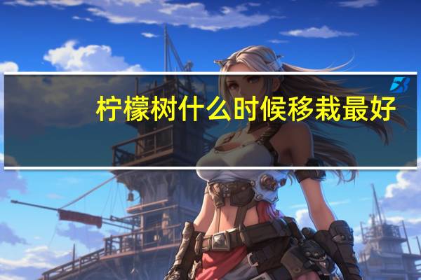 柠檬树什么时候移栽最好