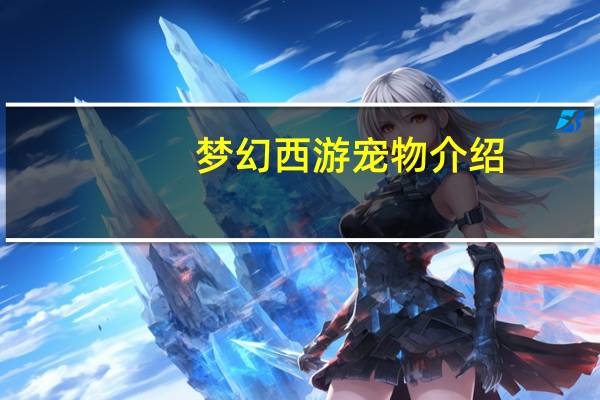 梦幻西游宠物介绍