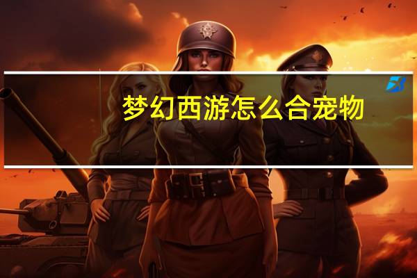 梦幻西游怎么合宠物