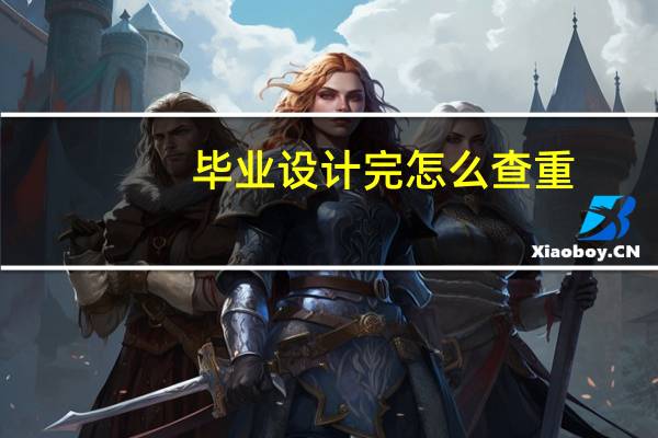 毕业设计完怎么查重