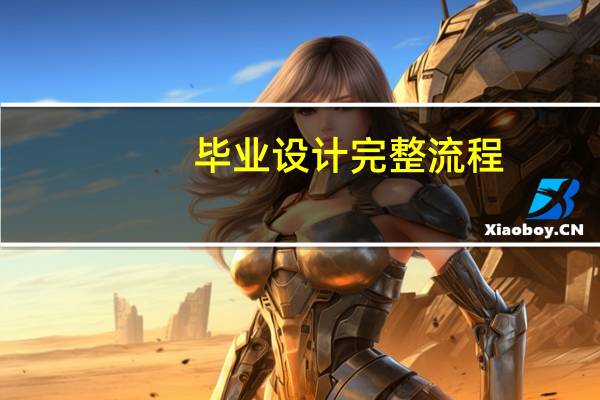 毕业设计完整流程