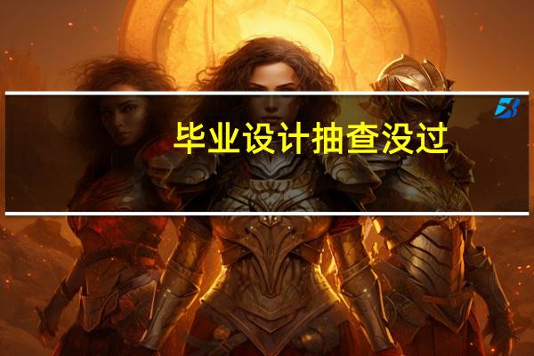 毕业设计抽查没过