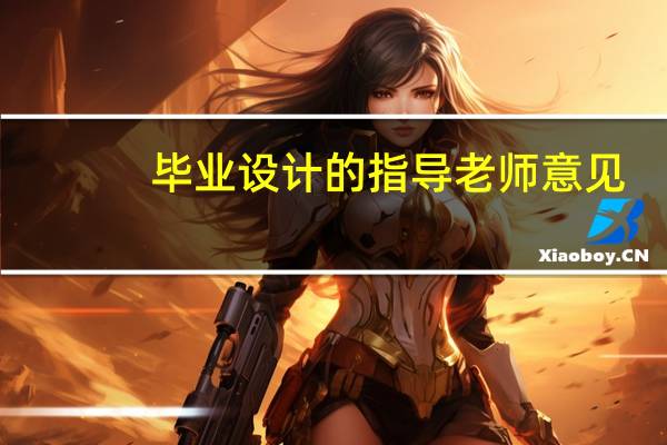 毕业设计的指导老师意见