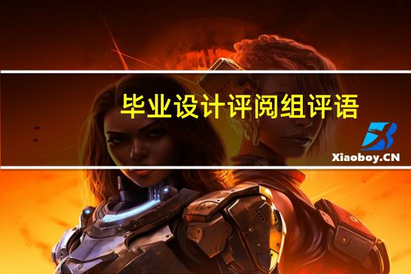毕业设计评阅组评语