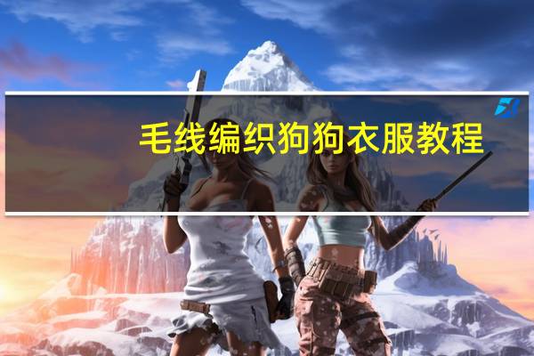 毛线编织狗狗衣服教程