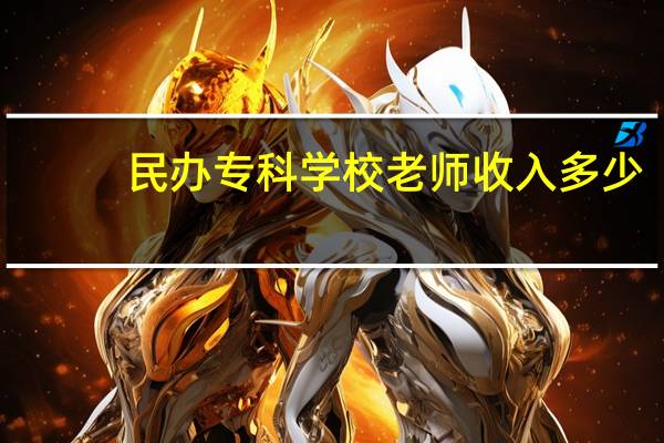 民办专科学校老师收入多少