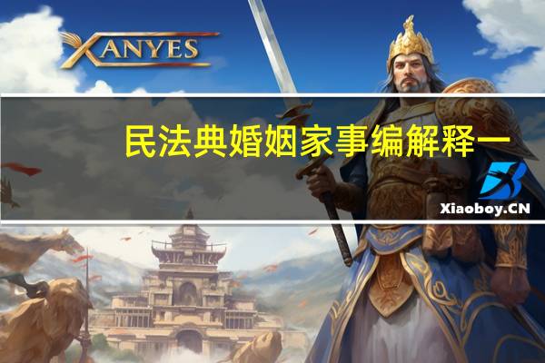 民法典婚姻家事编解释一