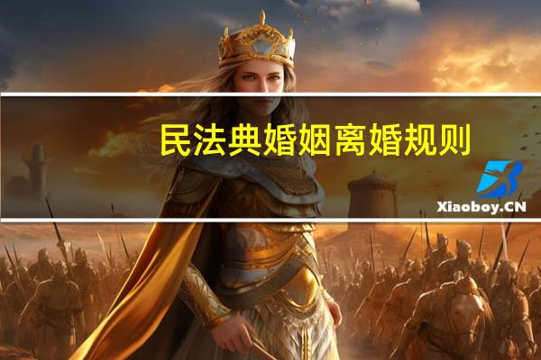 民法典婚姻离婚规则