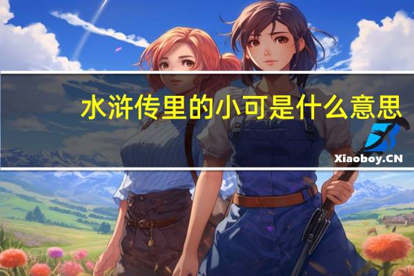 水浒传里的小可是什么意思