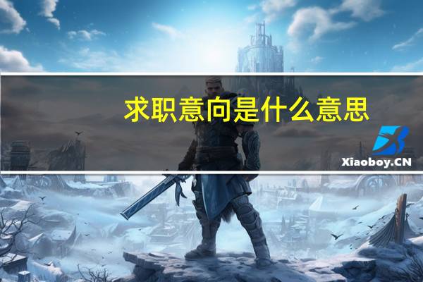 求职意向是什么意思