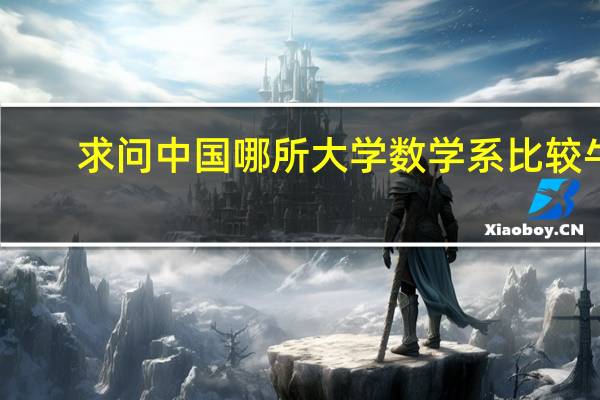 求问中国哪所大学数学系比较牛