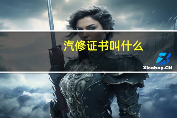 汽修证书叫什么