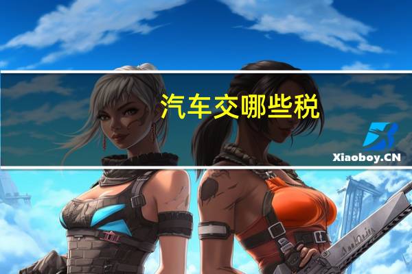 汽车交哪些税