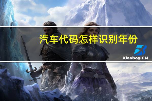 汽车代码怎样识别年份