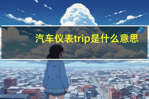 汽车仪表trip是什么意思
