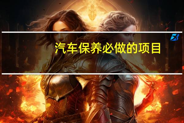汽车保养必做的项目