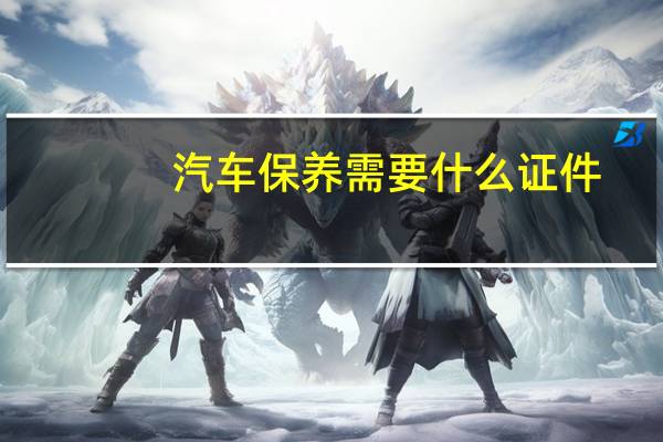 汽车保养需要什么证件