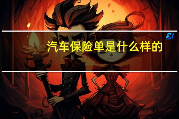 汽车保险单是什么样的