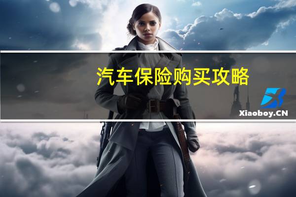 汽车保险购买攻略