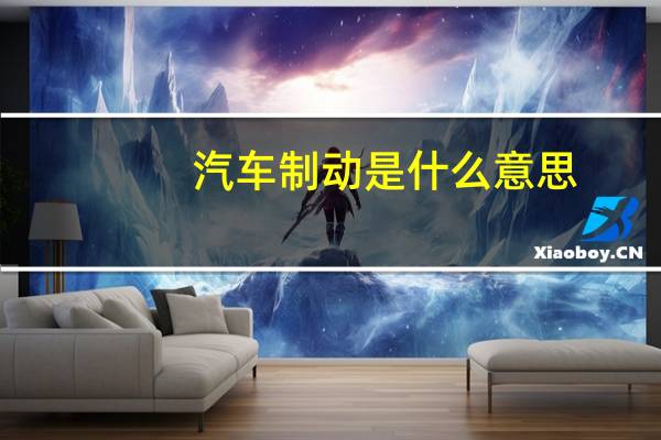 汽车制动是什么意思