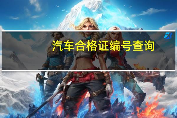 汽车合格证编号查询