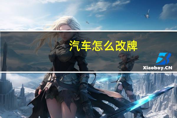 汽车怎么改牌