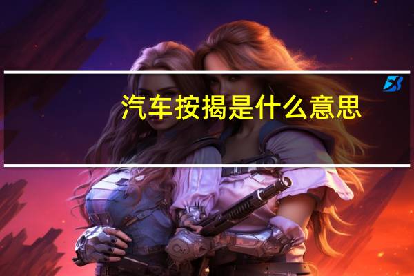 汽车按揭是什么意思