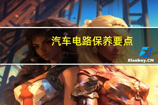 汽车电路保养要点