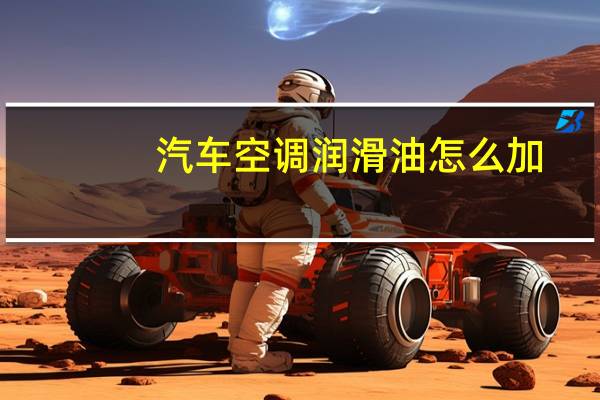 汽车空调润滑油怎么加