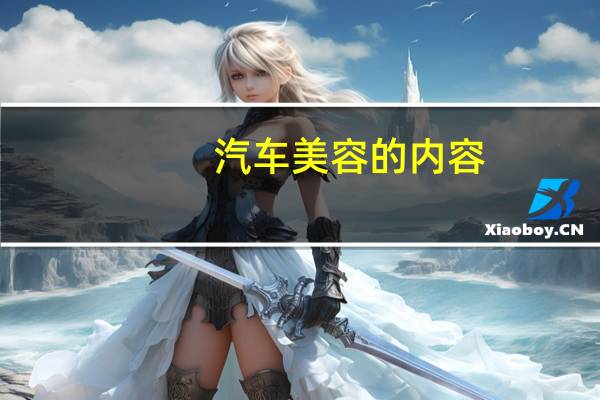 汽车美容的内容