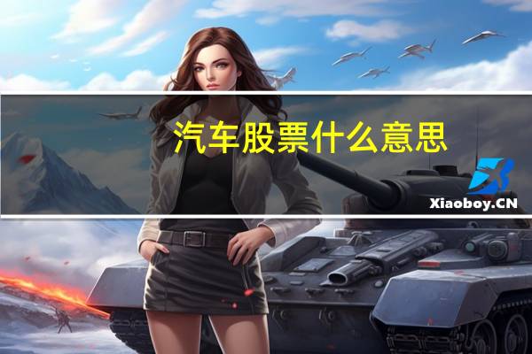 汽车股票什么意思