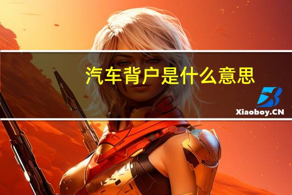 汽车背户是什么意思