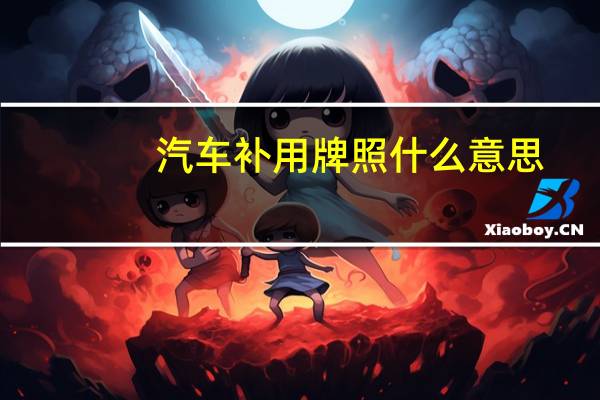 汽车补用牌照什么意思