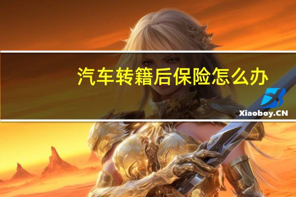 汽车转籍后保险怎么办