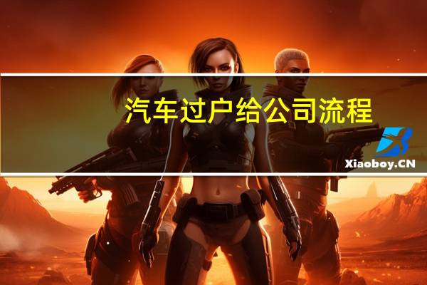 汽车过户给公司流程