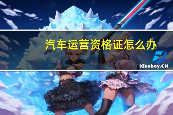 汽车运营资格证怎么办