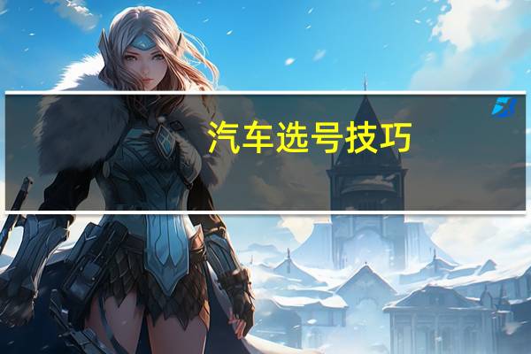 汽车选号技巧