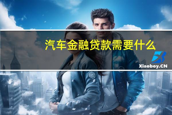 汽车金融贷款需要什么